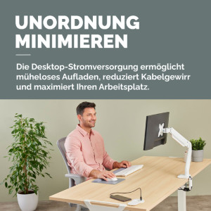 Fellowes Tisch-Einbausteckdose Power Spot, Typ F, weiß