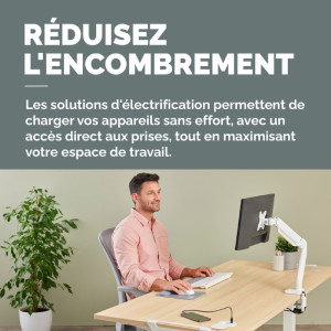 Fellowes Prise encastrée pour table Power Spot type E, blanc