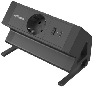 Fellowes Tisch-Steckdosenleiste Power Desk, Typ F, schwarz
