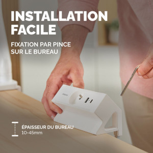 Fellowes Multiprise de table Power Desk, type E, noir