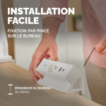 Fellowes Multiprise de table Power Desk, type E, blanc Fellowes Multiprise de table Power Desk, type E, blanc