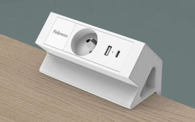 Fellowes Multiprise de table Power Desk, type E, blanc