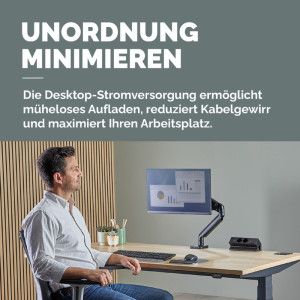 Fellowes Tisch-Steckdosenleiste Power Desk 2, Typ F, schwarz