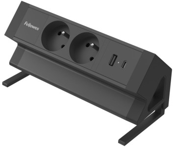 Fellowes Multiprise de table Power Desk 2, type E, noir