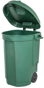 EDA Poubelle, 110 litres, plastique, noir