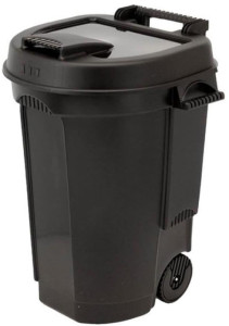 EDA Poubelle, 110 litres, plastique, noir