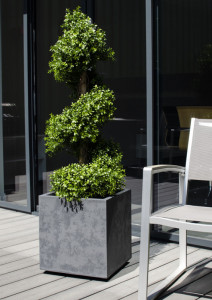 EDA Bac à plantes BASALT double paroi, 395 mm, vert amande