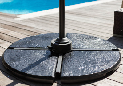 EDA Lest en béton pour parasol, 18 kg, gris foncé