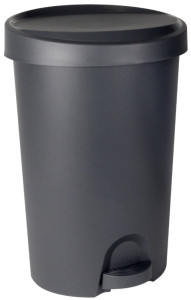 EDA Poubelle à pédale Stepy, 70 L, PP, anthracite