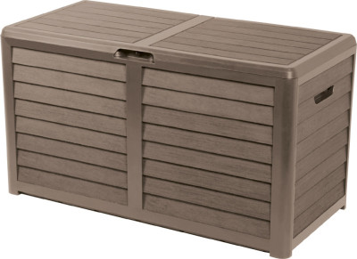 EDA Coffre de jardin BAYA, 420 L, aspect bois, anthracite