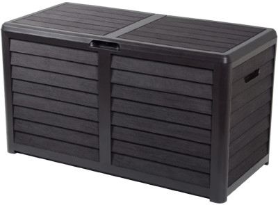 EDA Coffre de jardin BAYA, 420 L, aspect bois, anthracite