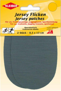 KLEIBER Patch thermocollant jersey, gris foncé