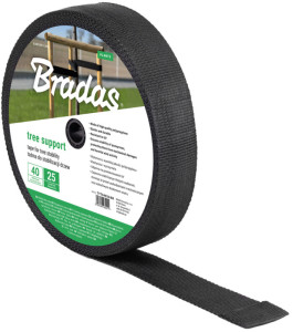 Bradas Bande de ligature pour arbres, PP, 25 mm x 25 m, noir
