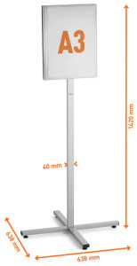 DURABLE Porte-infos INFO STAND OUTDOOR, A3, gris