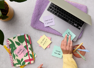 Post-it Bloc-notes Super Sticky Recycling Notes, rose/jaune