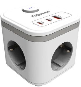 Fellowes Steckdosenwürfel Power Cube, Typ F, schwarz