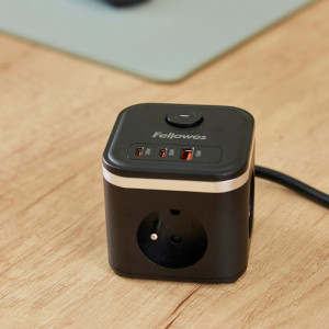 Fellowes Cube multiprise Power Cube, type E, noir