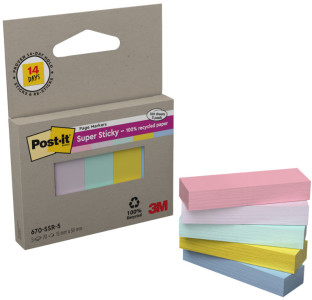 Post-it Marque-page Super Sticky Page Marker Pastel, 15x50mm