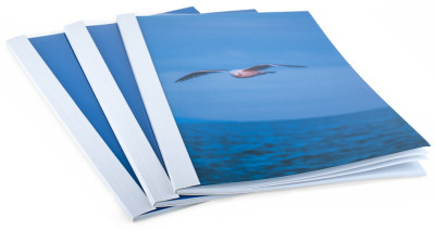 pavo Chemise à reliure thermique, A4, brillant, 12 mm, blanc