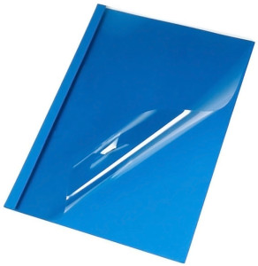 pavo Chemise à reliure thermique aspect cuir, A4, 4 mm, bleu