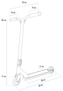 SCHILDKRÖT Tretroller Stunt Scooter Flipwhip Metallic Red