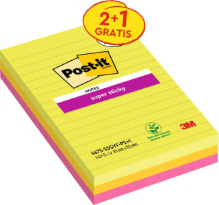 Post-it Bloc-notes super sticky notes, 101 x 152 mm, ligné