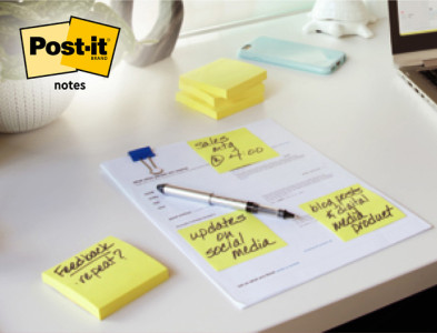 Post-it Bloc-notes adhésif, 127x76 mm, jaune, 16+4 gratuits