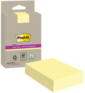 Post-it Bloc-notes super sticky Recycling notes, ligné