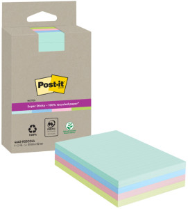 Post-it Bloc-notes super sticky Recycling notes, ligné