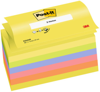 Post-it Bloc-notes adhésif z-notes, 76x76 mm, couleurs fluo