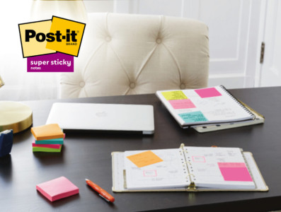 Post-it Bloc-notes super sticky notes, 76x76 mm, ultrajaune