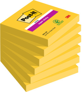 Post-it Bloc-notes super sticky notes, 76x76 mm, ultrajaune