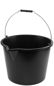 Bradas Baueimer mit Ausgießer, 12 Liter, PP, schwarz