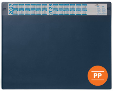 DURABLE Sous-main avec calendrier, PP, bleu foncé