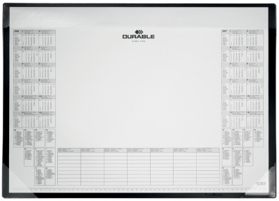 DURABLE Sous-main avec bloc calendrier, PP, noir