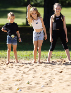 SCHILDKRÖT Holz Boccia-Set, 6 Kugeln + Zielkugel