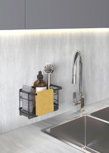 metaltex Rangemment pour évier U-Fix Tokyo LAVA, noir mat