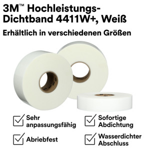 3M Ruban d'étanchéité haute performance 4411W+, 50 mm x 33 m