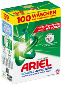ARIEL Lessive en poudre Universal+, 5,03 kg - 100 lavages
