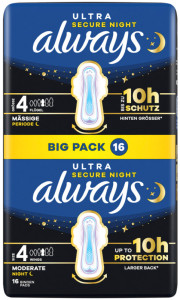 always Serviette hygiénique Ultra Day, Secure Night, BigPack