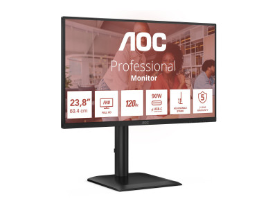 AOC : 24IN IPS FHD 300CD/ HDMI/DP/4USB/USB-C DOCK/HP/HAS