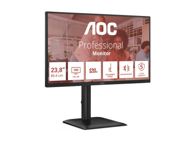 AOC : 24IN IPS FHD 300CD/ HDMI/DP/4USB/USB-C DOCK/HP/HAS