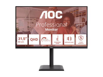 AOC : 32IN IPS QHD 350CD/ 2HDMI/DP/4USB/USB-B/HP/HAS