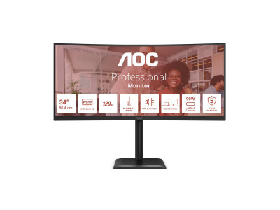 AOC : AOC MONITOR 34IN VA UWQHD21:9 180HZ 3440X1440 0.5 MS