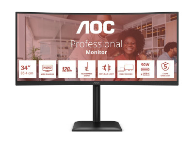 AOC : AOC MONITOR 34IN VA UWQHD21:9 180HZ 3440X1440 0.5 MS