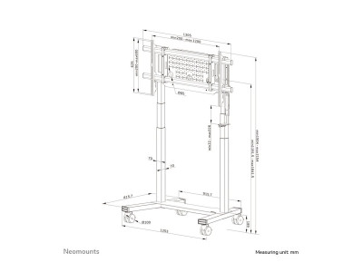 Neomounts : FL55-975BL1 MOTORISED TROLLEY pour LARGE DISPLAYS UP TO 115IN