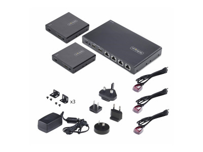 Startech : 4-PORT HDMI EXTENDER/SPLITTER - 1X4 HDMI OVER ETHERNET kit