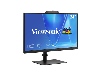 Viewsonic : 24IN IPS FHD 250CD/ HDMI/DP/2USB/USB-C/HP avec CAM/HAS