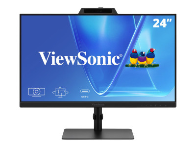 Viewsonic : 24IN IPS FHD 250CD/ HDMI/DP/2USB/USB-C/HP avec CAM/HAS