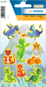 HERMA Stickers MAGIC Dragons, transpuffy